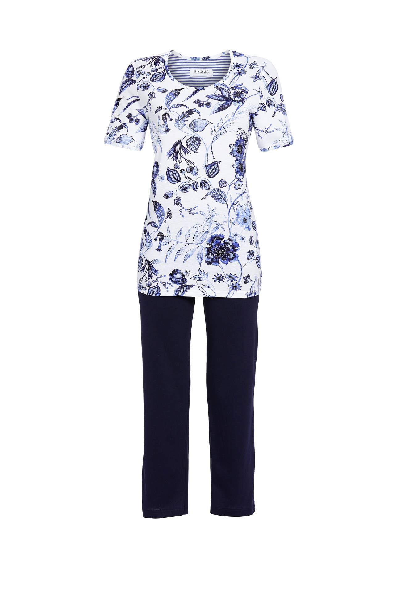 5211215 Ringella Dames Pyjama 7/8 broek met bloem-dessin