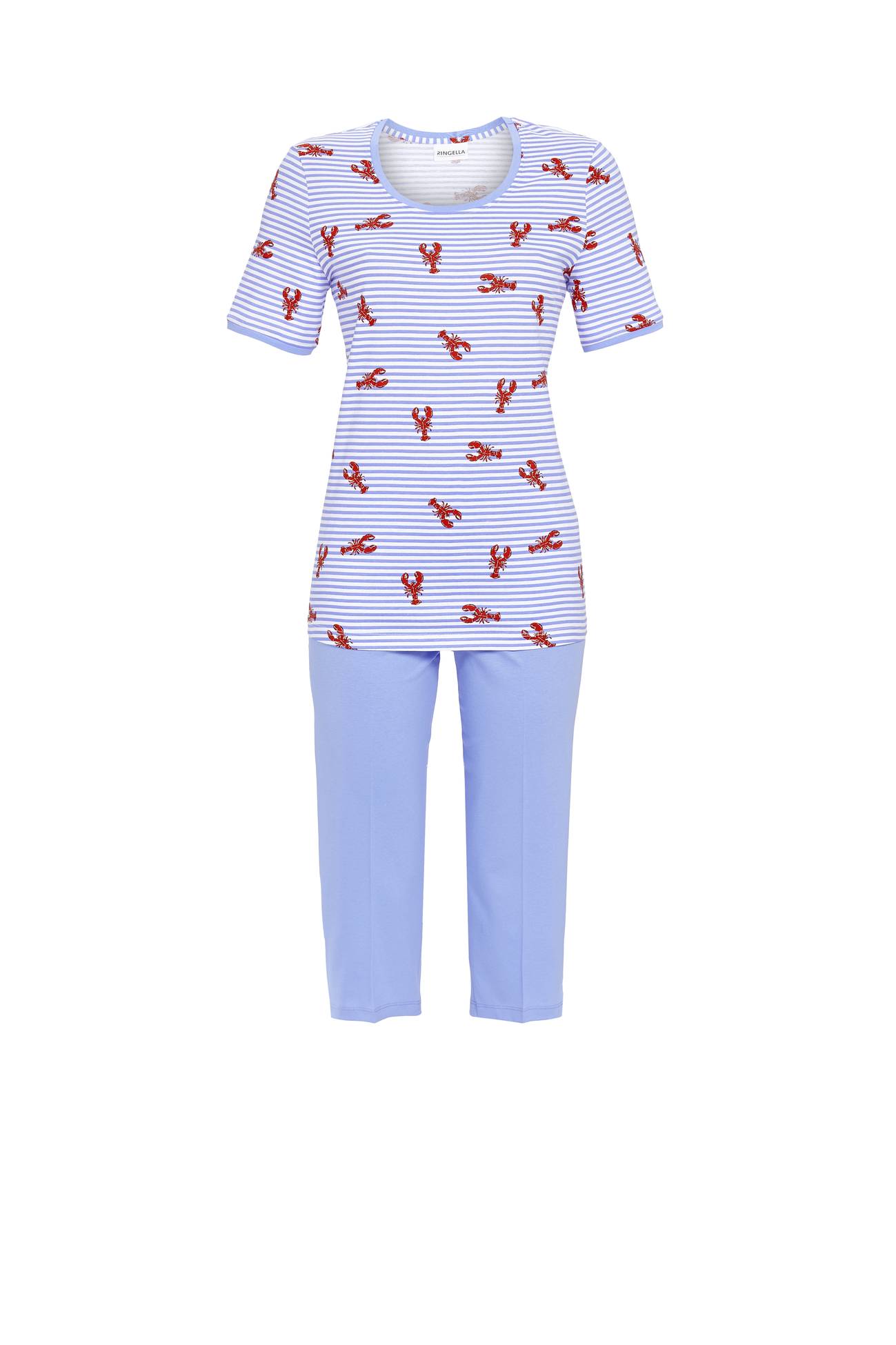 5211223 Ringella Dames Pyjama capri kreeft-dessin