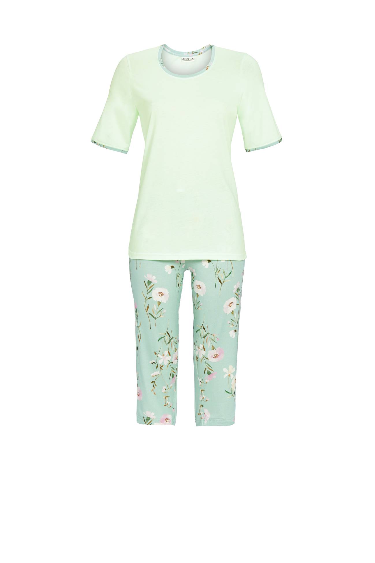 5211235 Ringella Dames Pyjama capri met bloem-dessin