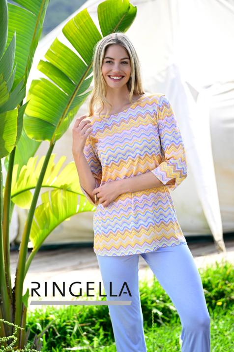 5211256 Ringella Dames Pyjama 7/8 broek met zigzag-dessin