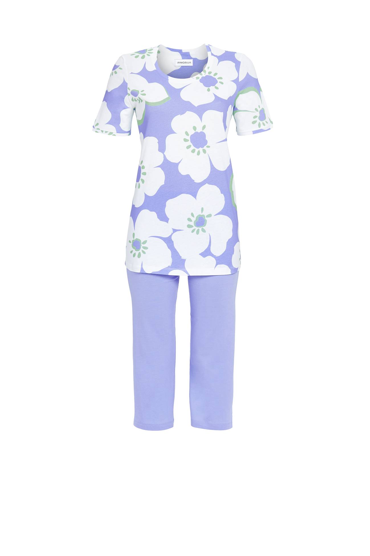 5211261 Ringella Dames Pyjama capri met bloem-dessin