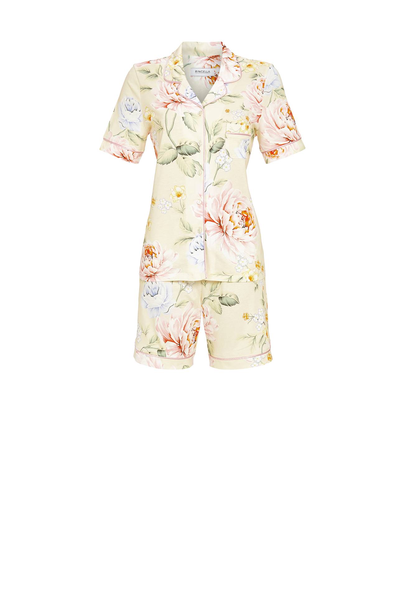 5211343 Ringella Dames Shorty doorknoop met bloem-dessin