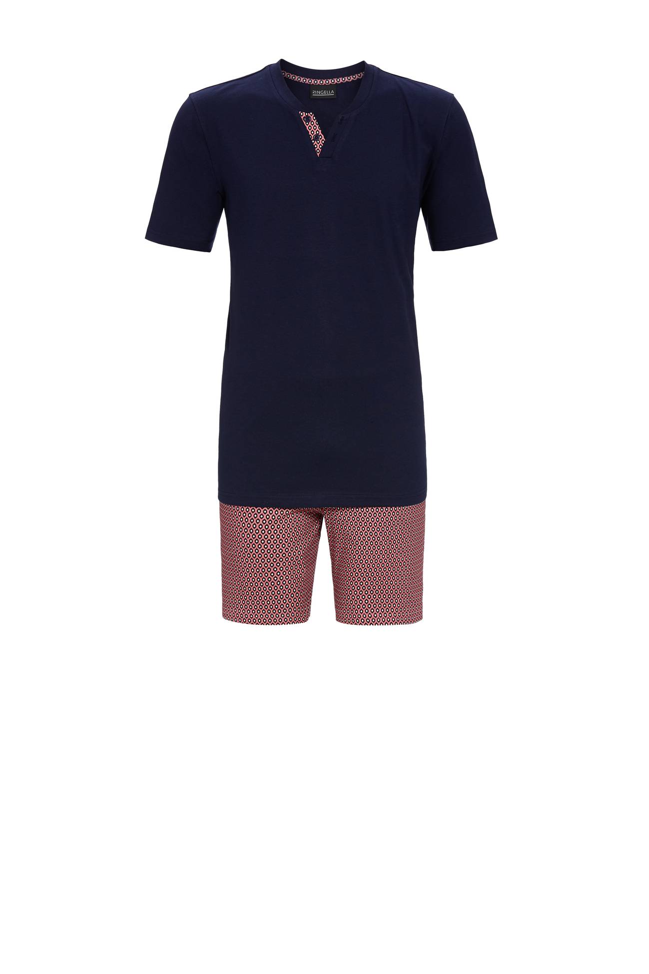 5241305 Ringella Men Shorty met V-hals en grafisch-dessin