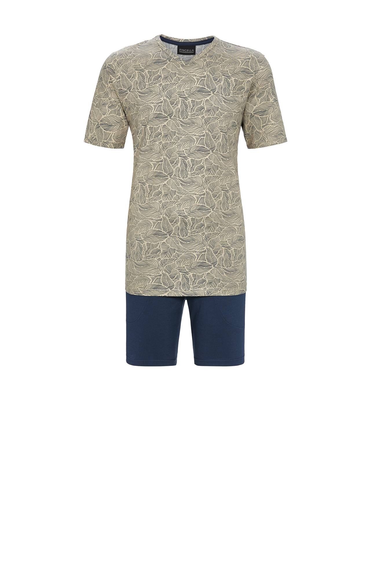 5241312 Ringella Men Shorty met V-hals en grafisch-dessin
