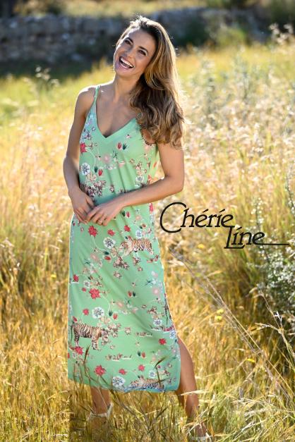 5271118 Cherie Line Nachthemd spaghetti lang met print