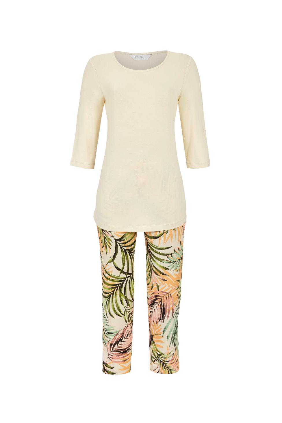 5271214 Cherie Line Pyjama 7/8 broek met blad-dessin