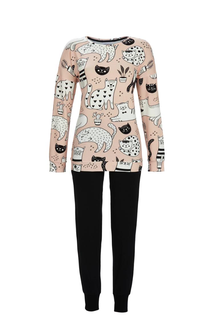 5511204 Ringella Dames Pyjama met poezen-dessin