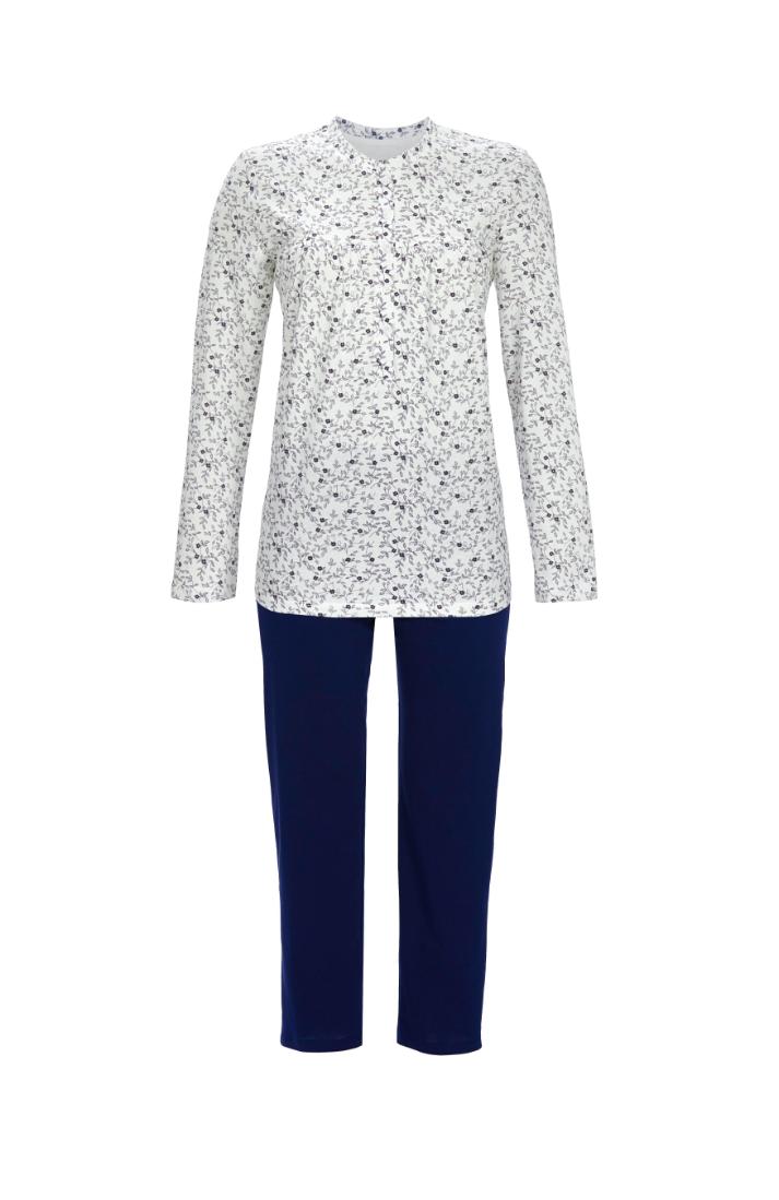 5511223KH Ringella Dames Pyama 7/8 broek knoopsluiting met bloem-dessin