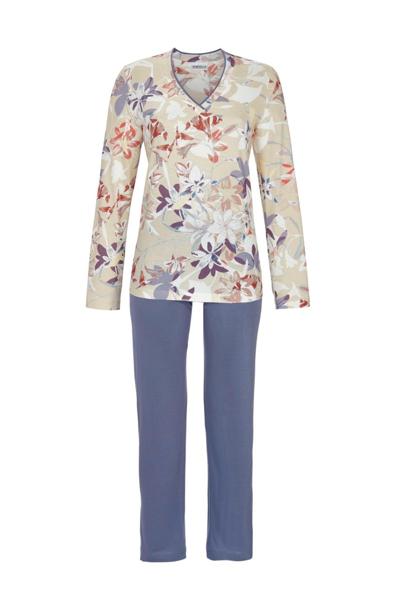 5511234KH Ringella Dames Pyjama 7/8 broek met bloem-dessin