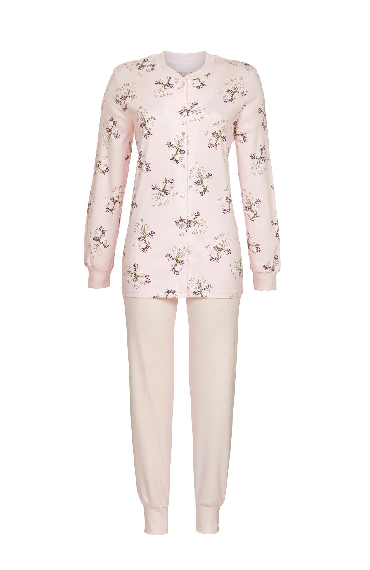 5511237 Ringella Dames Pyjama boordjes doorknoop interlock bloem-dessin