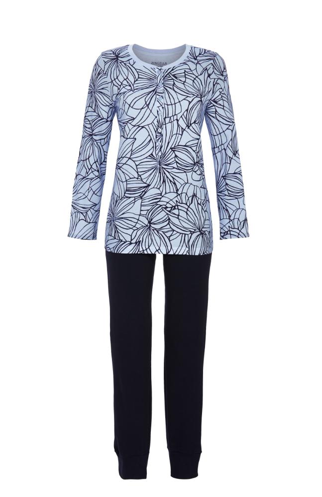 5511246 Ringella Dames Pyjama knoopsluiting met blad-dessin