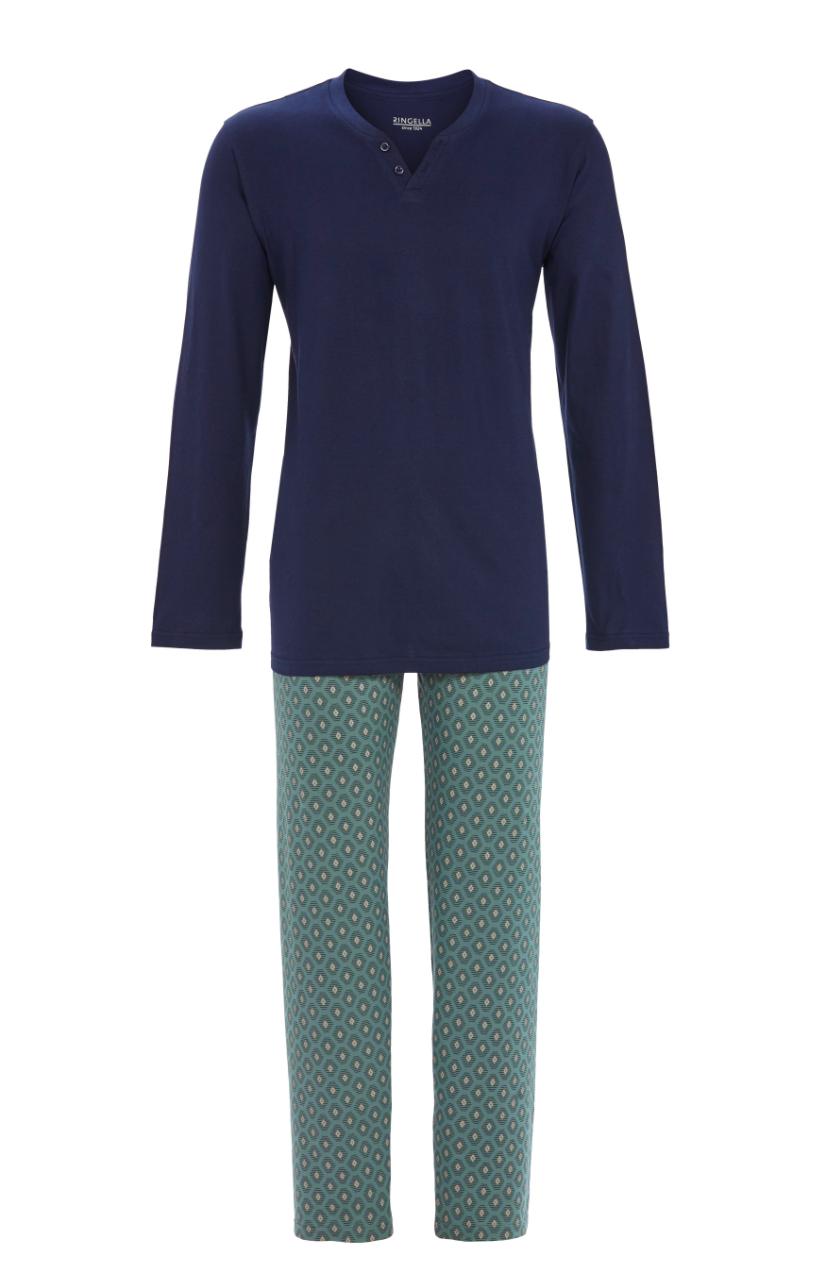5541205 Ringella Heren Pyjama knoopsluiting met grafisch-dessin