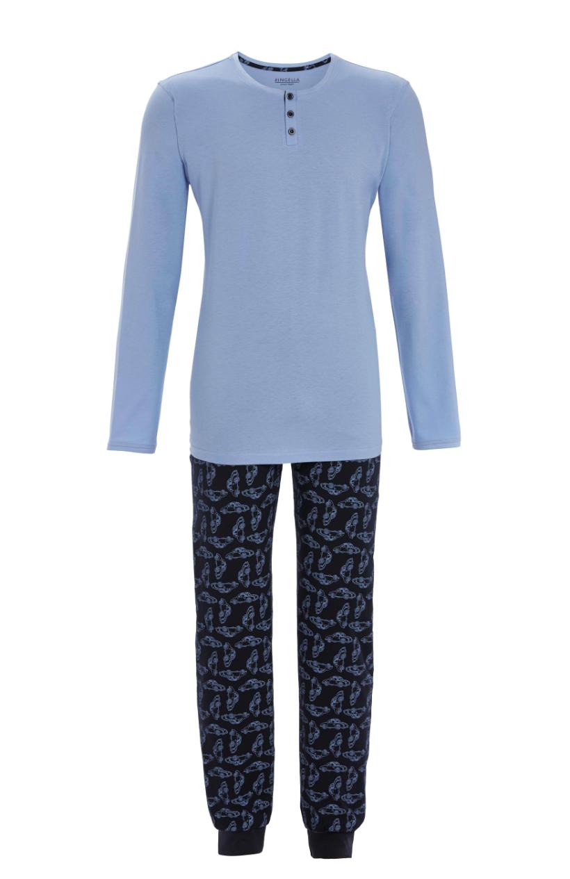 5541213 Ringella Heren Pyjama knoopsluiting met print