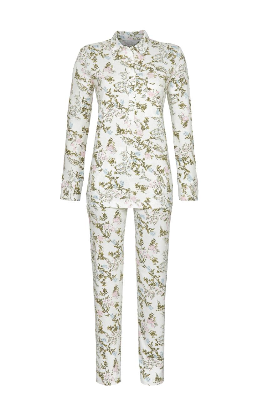 5571202 Cherie Line Pyjama doorknoop met bloem-dessin