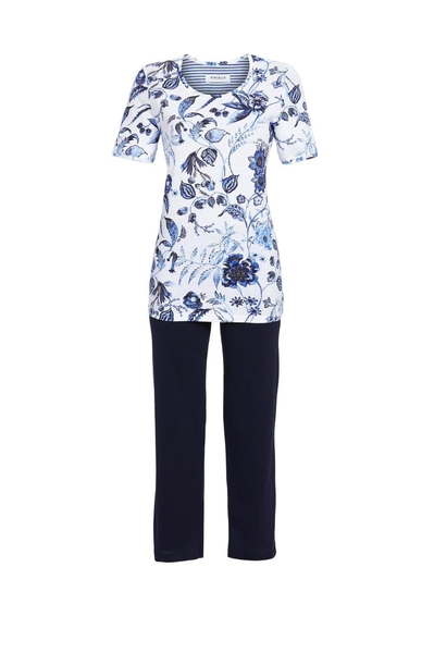 5211215 Ringella Dames Pyjama 7/8 broek met bloem-dessin
