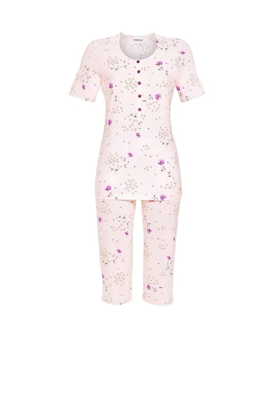 5211275 Ringella Dames Pyjama capri knoopsluiting met bloem-dessin