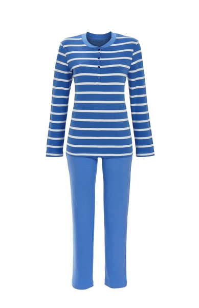 5511228 Ringella Dames Pyjama knoopsluiting interlock met streep-dessin