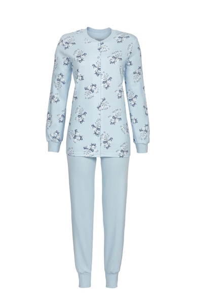 5511237 Ringella Dames Pyjama boordjes doorknoop interlock bloem-dessin