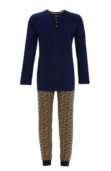 5541213 Ringella Heren Pyjama knoopsluiting met print